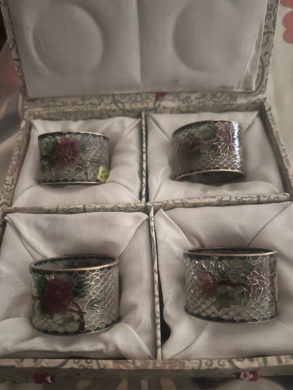 Vintage Chinese Plique-à-Jour Cloisonné Napkin Rings!
